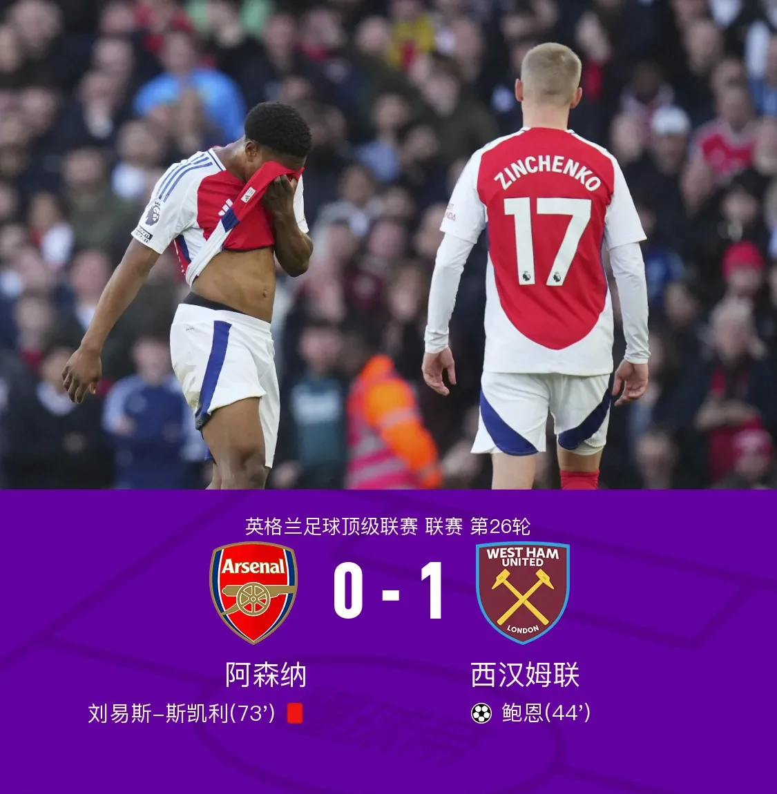 阿森纳遭遇三连败，争四前景渺茫的简单介绍